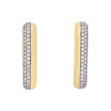 Simon G. Rectangle Diamond Hoop Earrings