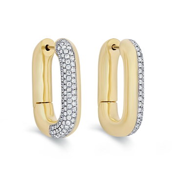 Simon G. Rectangle Diamond Hoop Earrings