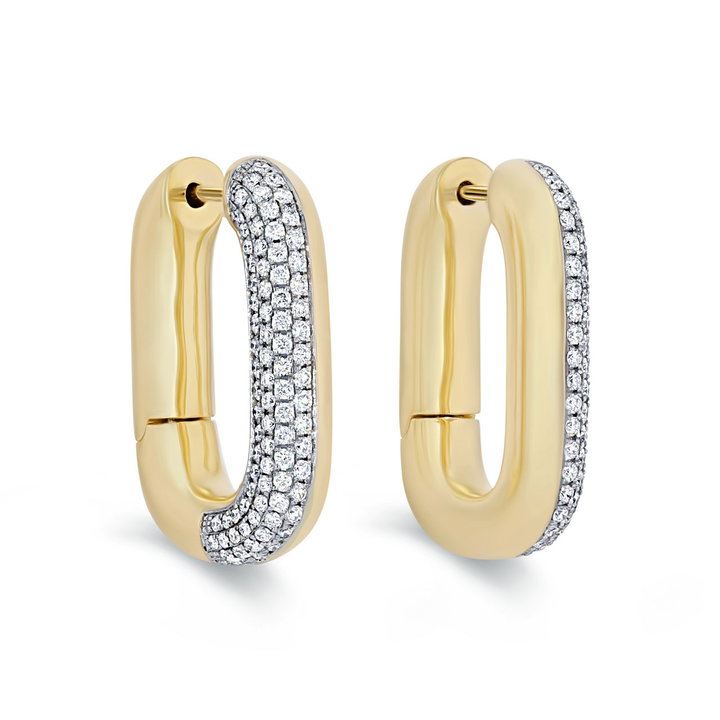 Simon G. Rectangle Diamond Hoop Earrings