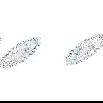 Green Amethyst and Diamond Halo Studs