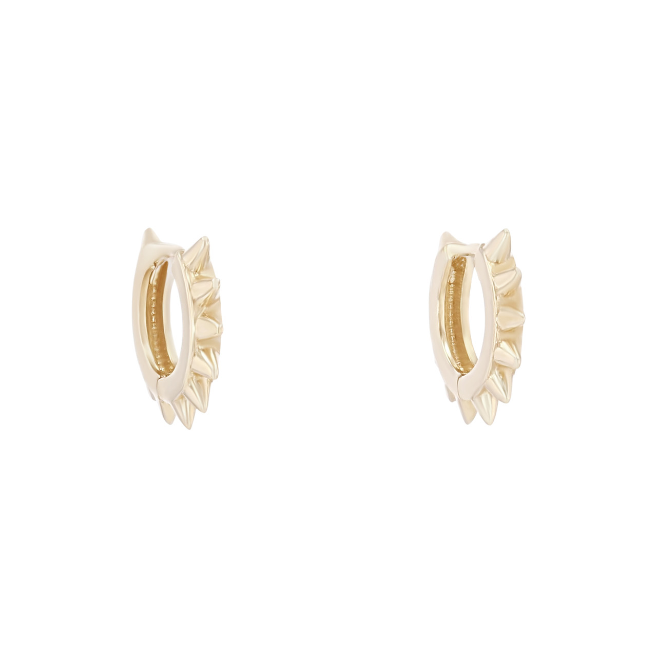 Gold Spike Huggie Hoop Earrings