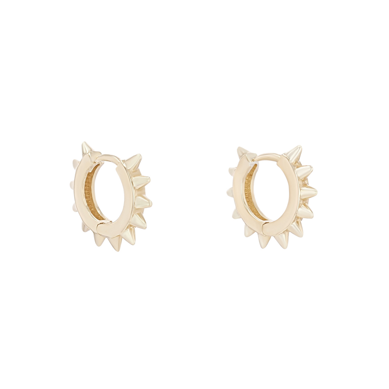 Gold Spike Huggie Hoop Earrings