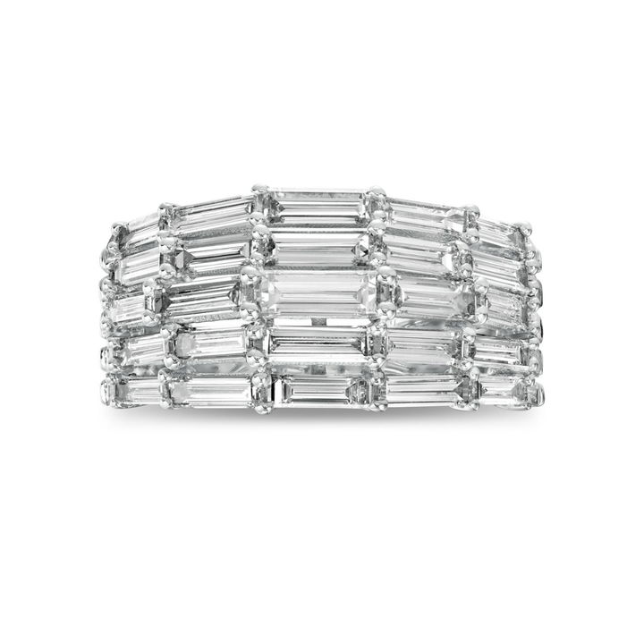 Multi-Row Horizontal Baguette Diamond Band