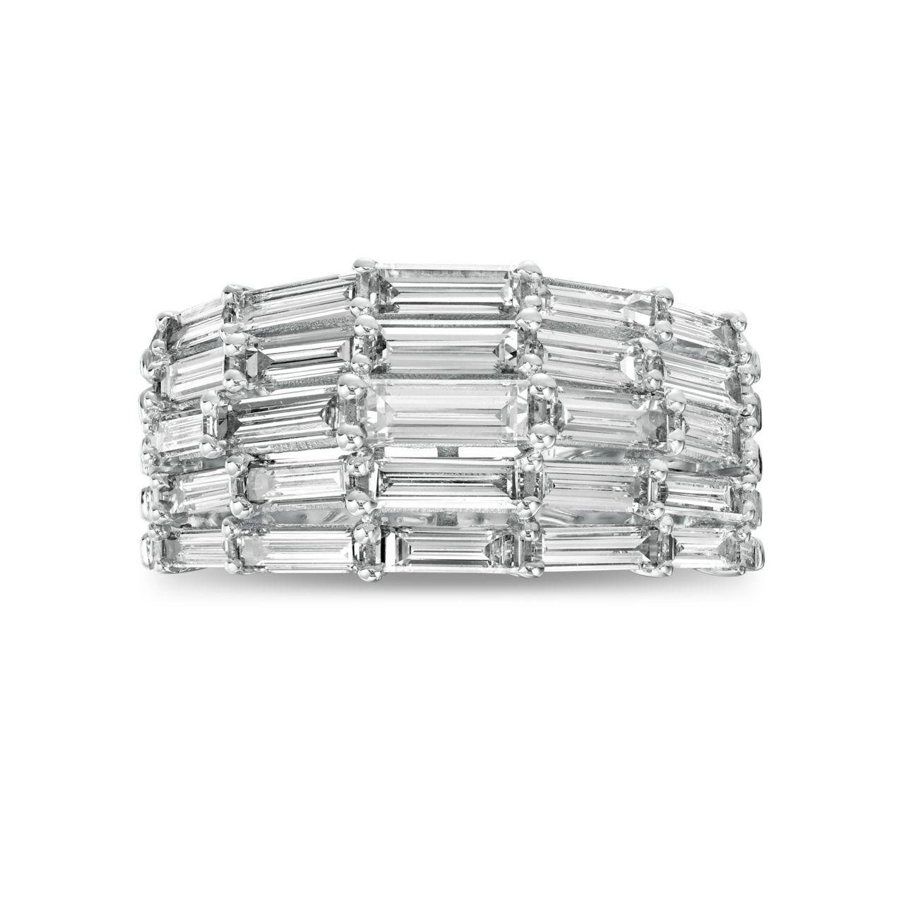 Multi-Row Horizontal Baguette Diamond Band