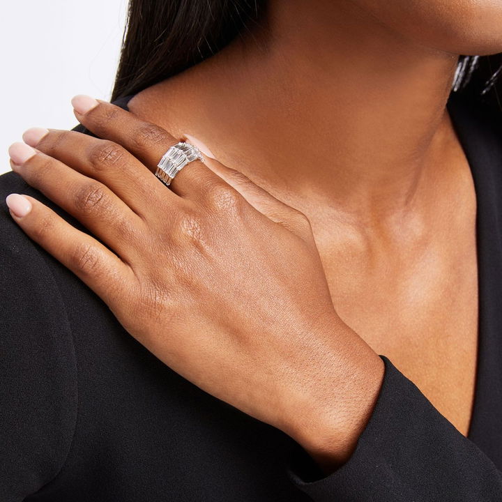 Multi-Row Horizontal Baguette Diamond Band
