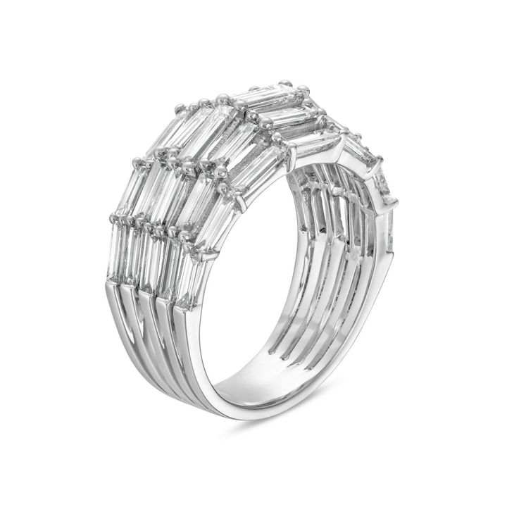 Multi-Row Horizontal Baguette Diamond Band