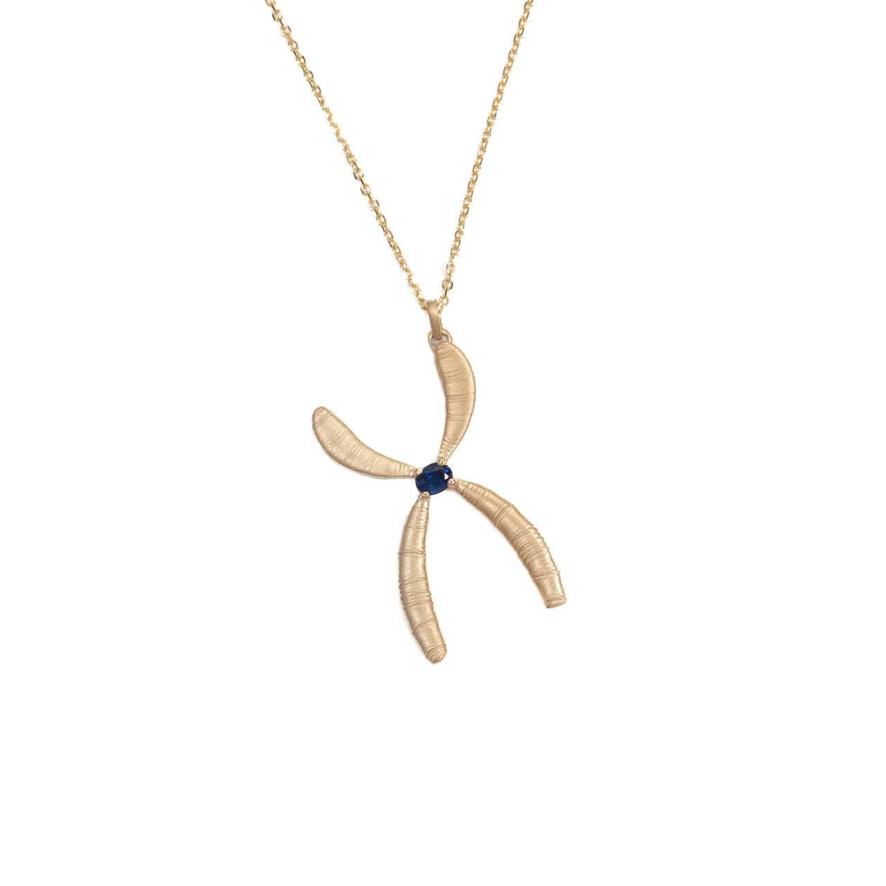 Sapphire Chromosome Pendant Necklace 0