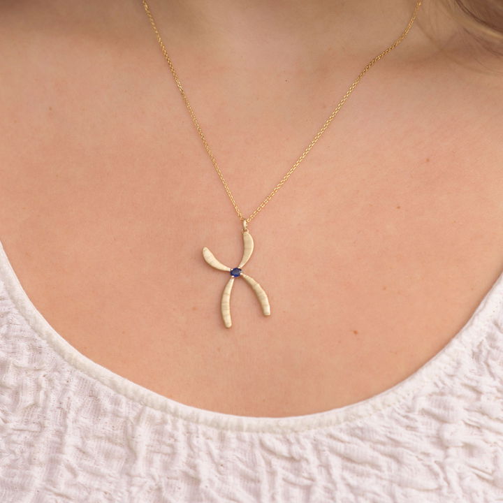 Sapphire Chromosome Pendant Necklace