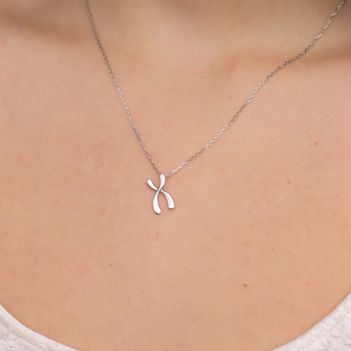 Sterling Silver Mini Chromosome Necklace In Sterling Silver
