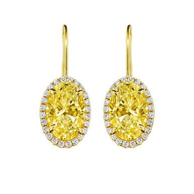 Women's shops High Carbon Diamond Super Fairy Bow Yellow Diamond Earrings