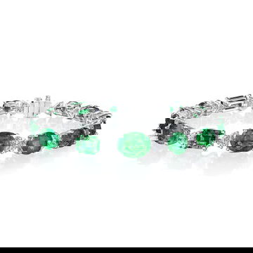 15.70 ct. Green Emerald 4.70 ct. Diamond Bracelet 0