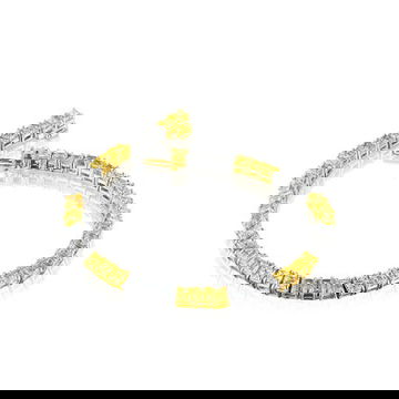 10.05 ct. Asscher White & Fancy Yellow Diamond Tennis Bracelet 2