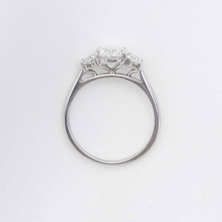 1.50 CT Oval H-SI2 GIA Diamond 3 Stone Engagement Ring