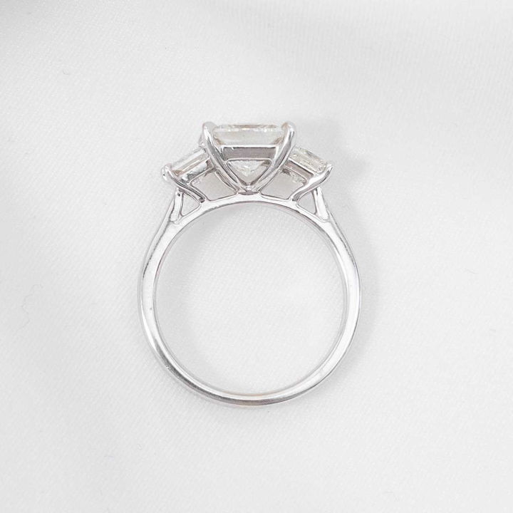 0.90 CT Princess E-SI1 GIA Diamond 3 Stone Engagement Ring
