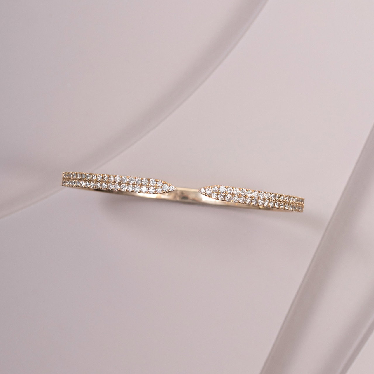 Two Row Open Flexible Bangle Bracelet