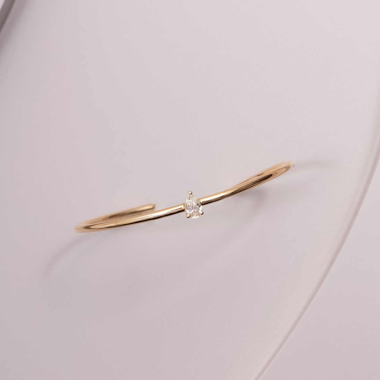 Pear Shape Solitaire Flexible Diamond Bangle Bracelet