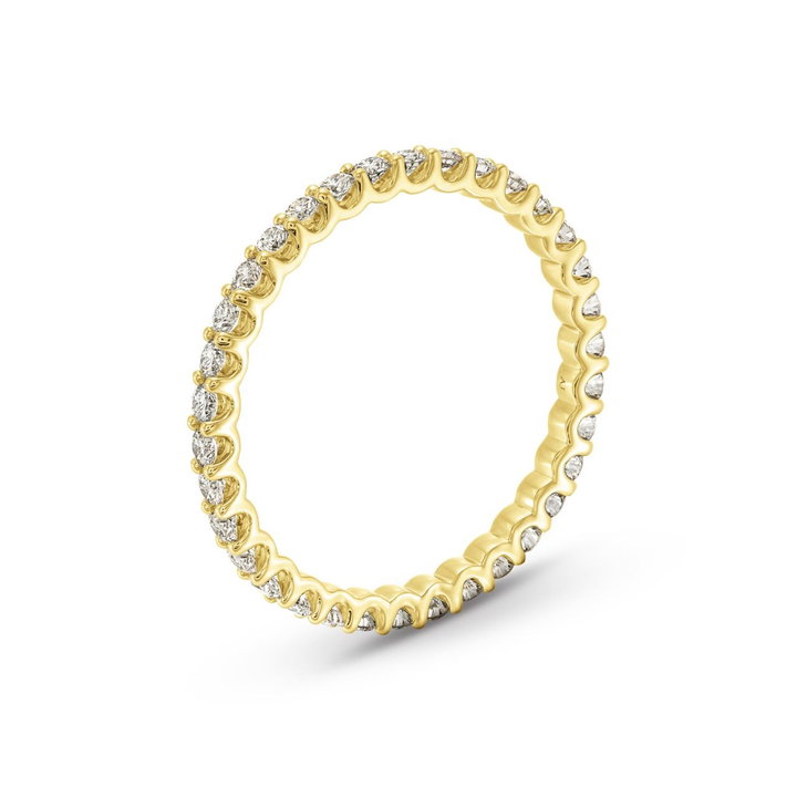 Scallop Diamond Eternity Wedding Band In Yellow Gold 14K