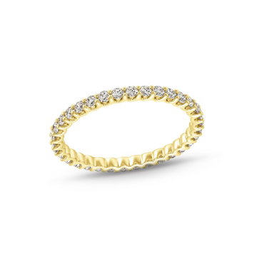 Scallop Diamond Eternity Wedding Band In Yellow Gold 14K