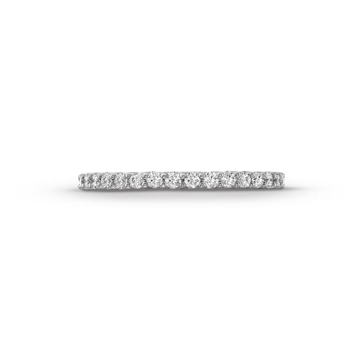 White Gold 14K Scallop Diamond Eternity Band