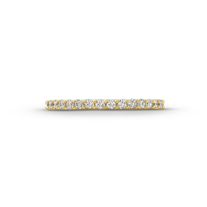 Scallop Diamond Eternity Wedding Band In Yellow Gold 14K