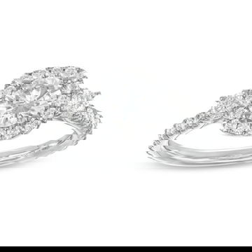 Three Stone Round Diamond Cushion Halo Engagement Setting By Diamonds Direct Designs