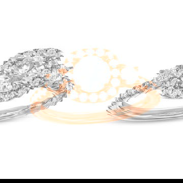 Three Stone Round Diamond Cushion Halo Engagement Setting By Diamonds Direct Designs