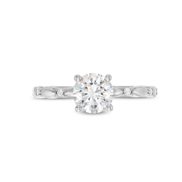 White Gold 14K Scallop Station Engagement Setting by Diamonds Direct Designs