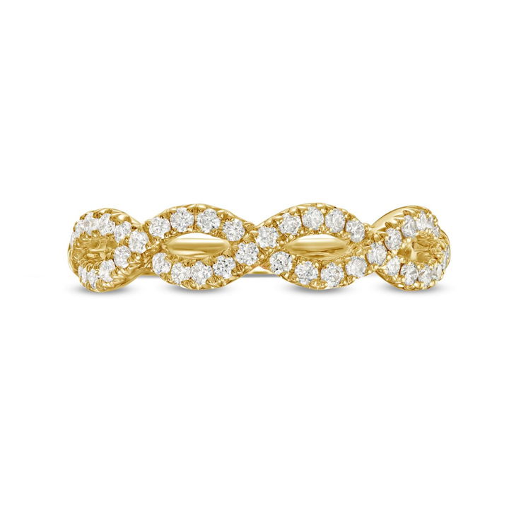 Yellow Gold 14K Open Twist Diamond Wedding Band by Diamonds Direct Designs