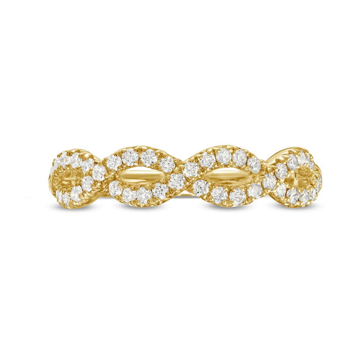 Open Twist Diamond Wedding Band by Adorette In Yellow Gold 14K