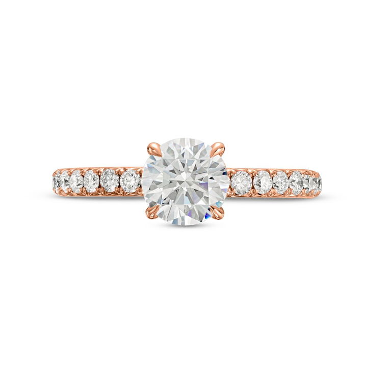 Rose Gold 14K French Pave Diamond Engagement Setting by Diamonds Direct Designs