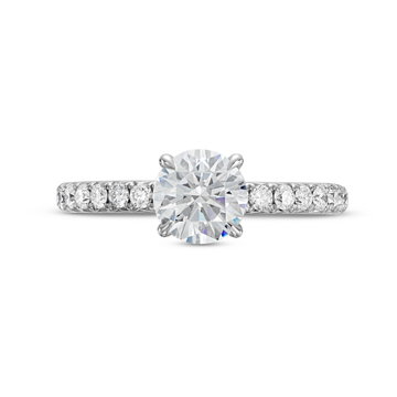 French Pave Diamond Engagement Setting by Adorette In Rose Gold 14K
