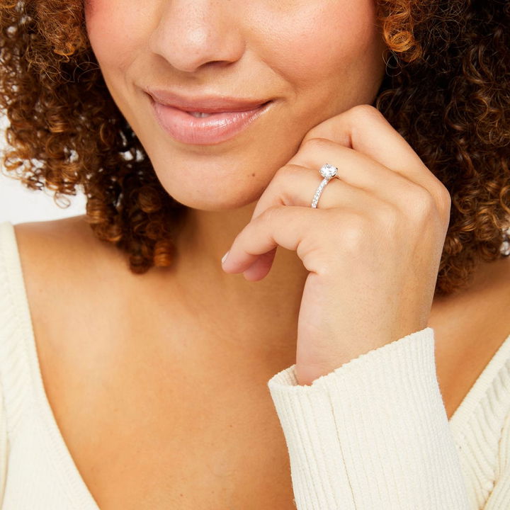 Rose Gold 14K French Pave Diamond Engagement Setting by Diamonds Direct Designs