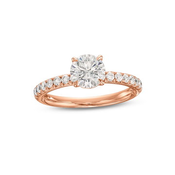 French Pave Diamond Engagement Setting by Adorette In Rose Gold 14K