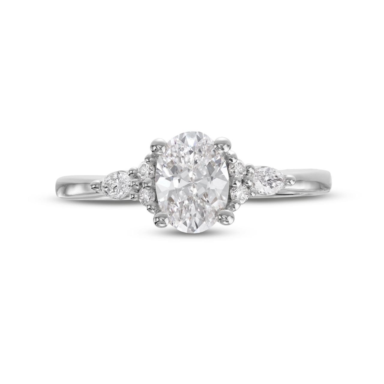 Marquise and Round Diamond Cluster Engagement Setting by Adorette