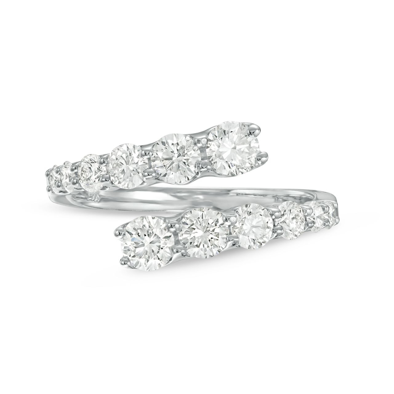 Graduated Diamond Bypass Ring