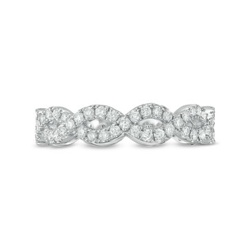 Twist Diamond Eternity Wedding Band by Adorette In White Gold 14K