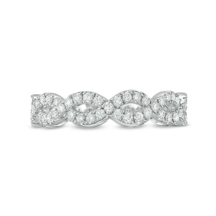 White Gold 14K Twist Diamond Eternity Band by Diamonds Direct Designs