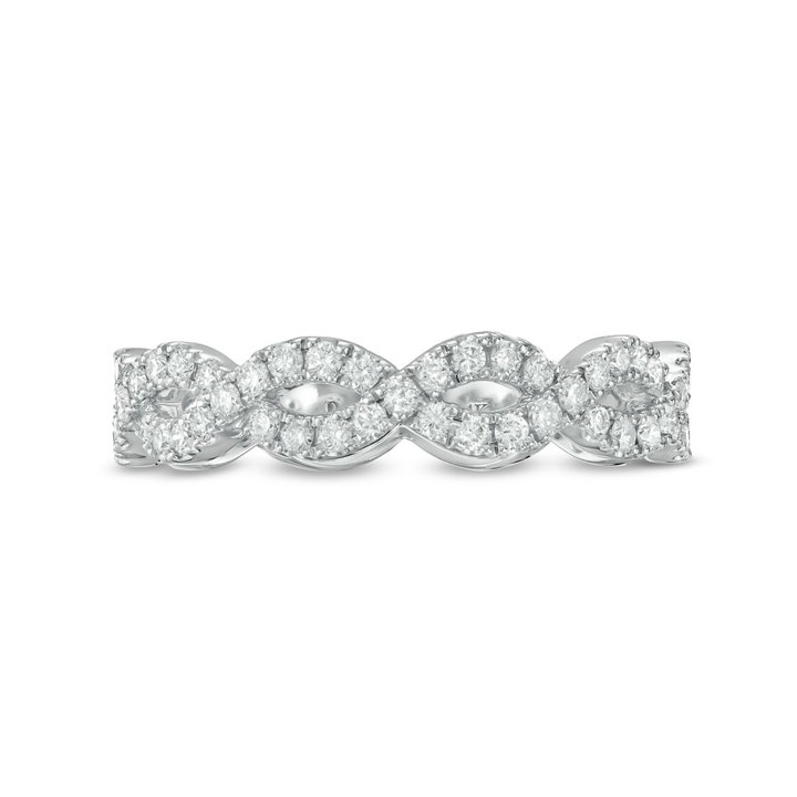 Twist Diamond Eternity Wedding Band by Adorette In White Gold 14K
