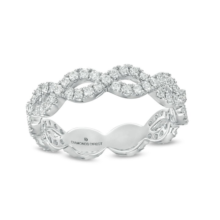 Twist Diamond Eternity Wedding Band by Adorette In White Gold 14K