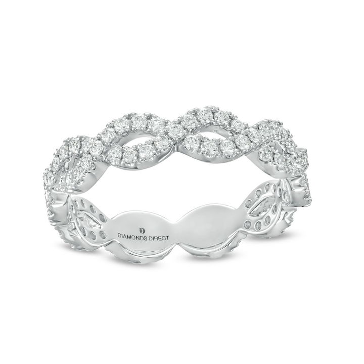 White Gold 14K Twist Diamond Eternity Band by Diamonds Direct Designs
