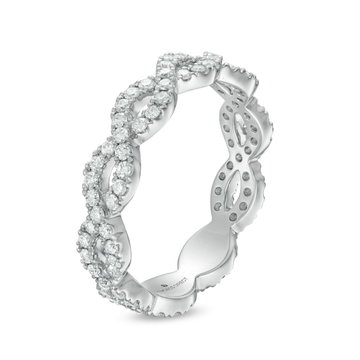 Twist Diamond Eternity Wedding Band by Adorette In White Gold 14K