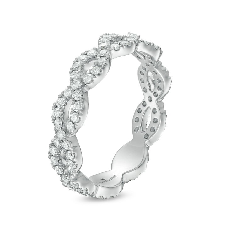 Twist Diamond Eternity Wedding Band by Adorette In White Gold 14K