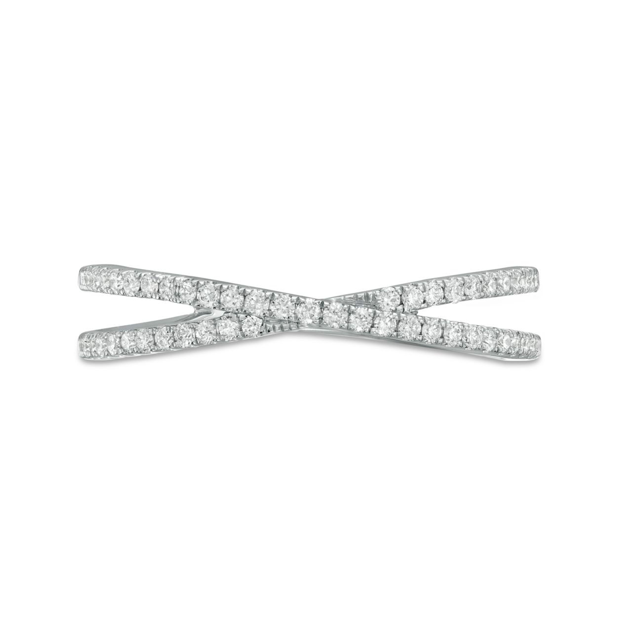 Diamond "X" Wedding Band