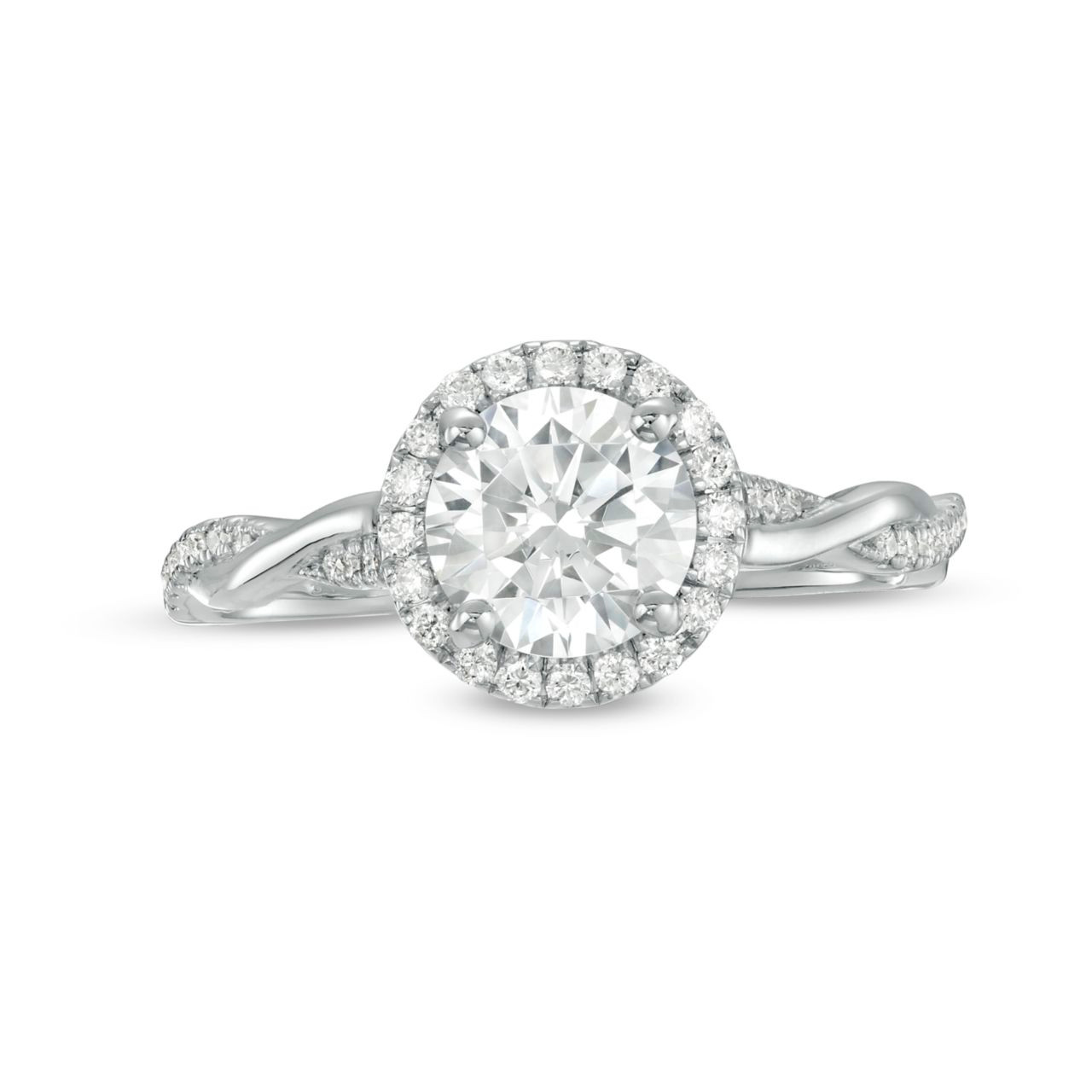 Halo Twist Half Diamond Engagement Setting By Adorette