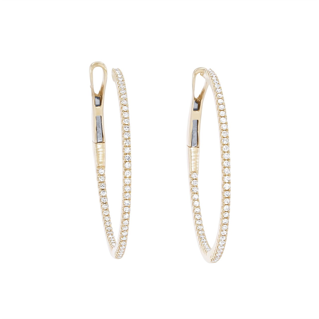 Diamond Hoop Earrings Inside Outside Natural Diamonds 1 ct In 10k White  Gold From Jewelpa at Rs 62600/pair | Haripura | Surat | ID: 14642694862
