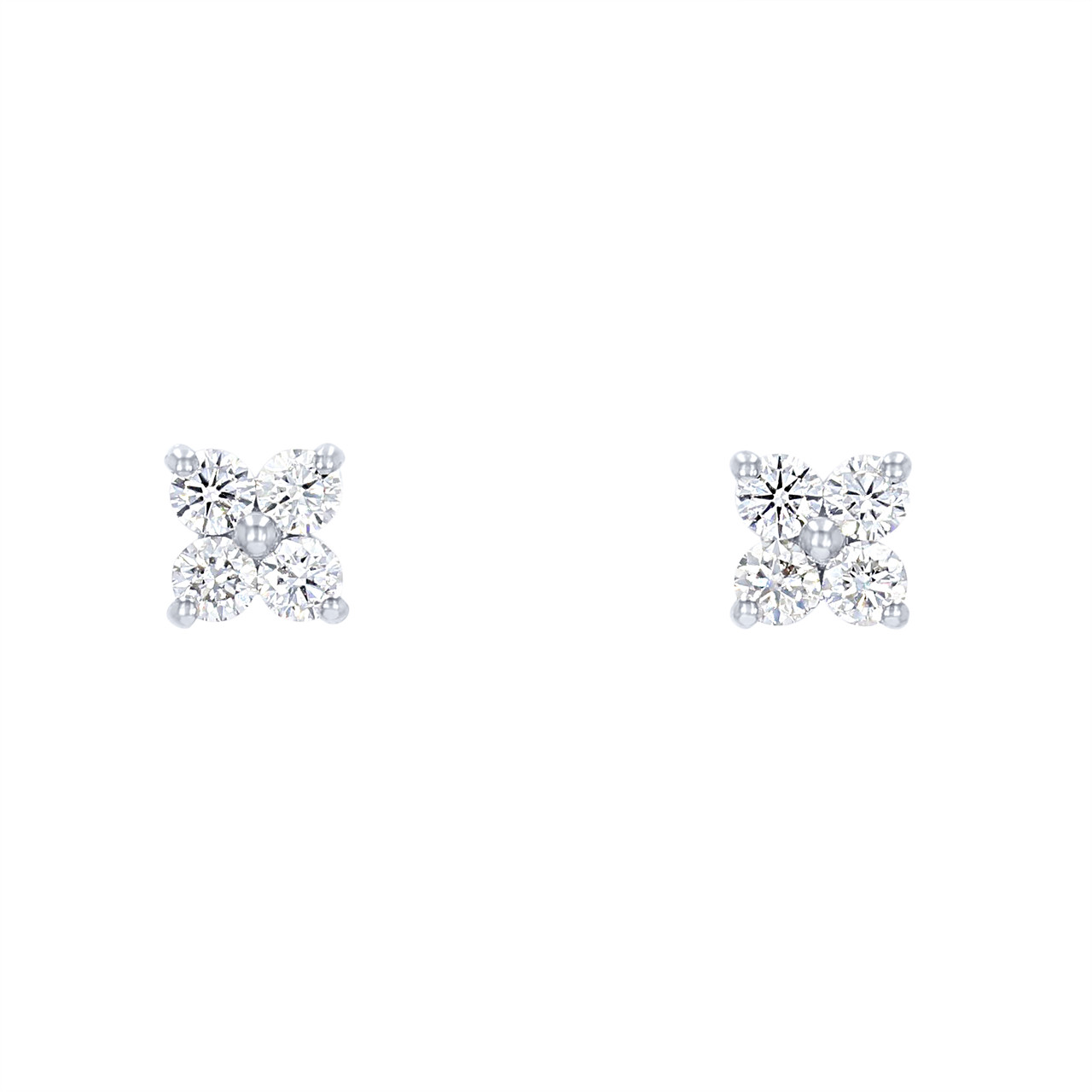 Quad Diamond Stud Earrings 0