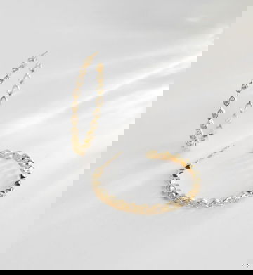 Marquise Frame Diamond Hoop Earrings