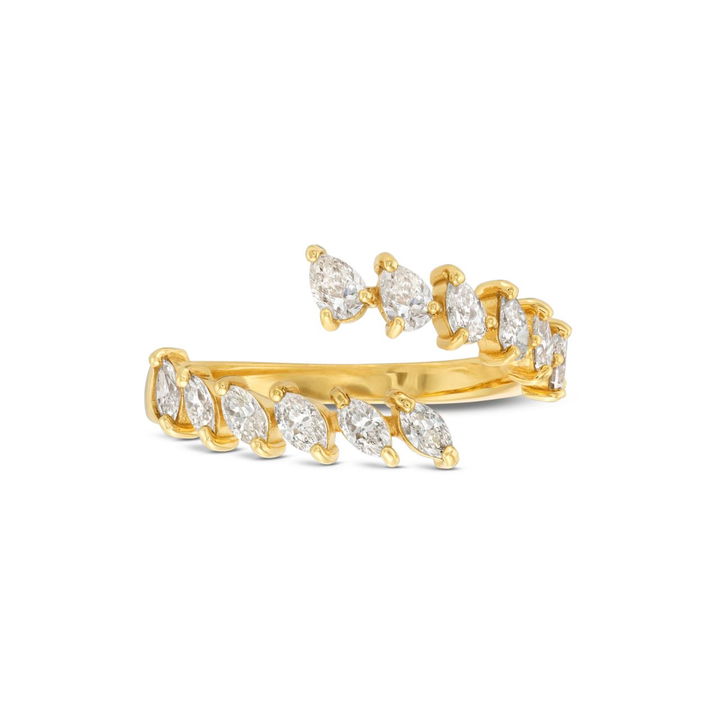 Pear And Marquise Diamond Bypass Ring