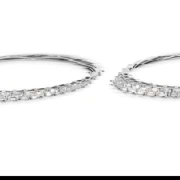 Emerald Cut Diamond Halfway Bangle Bracelet