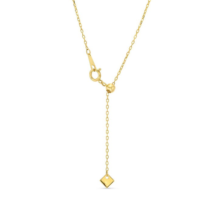 Alternating Round and Baguette Diamond V Shape Pendant In Yellow Gold 18K